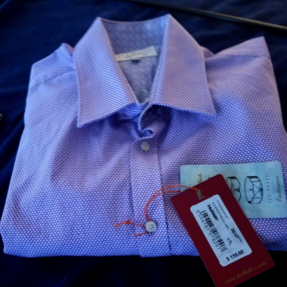 Ted baker N.W.T. moby grape purple geometric sz. 17 X 34/36 shirt $35